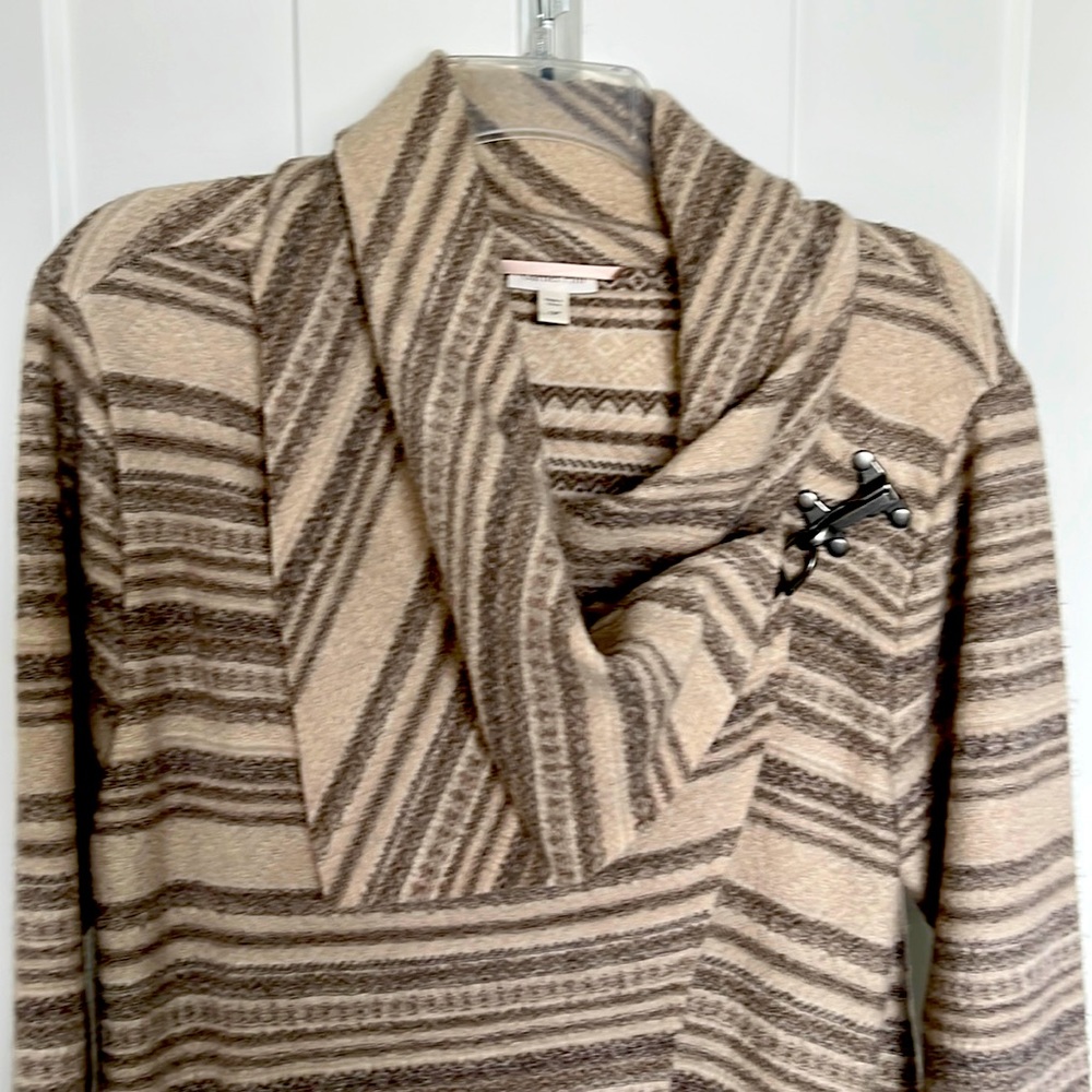 Garnet Hill asymmetrical wool sweater-jacket